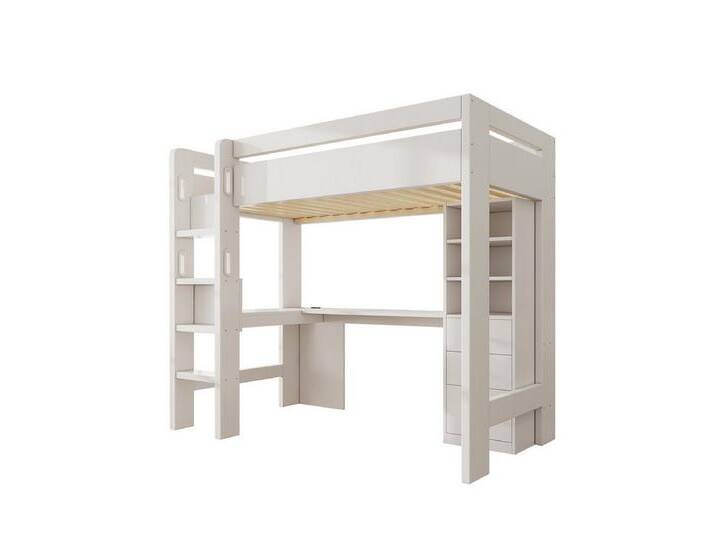 XDeer Hausbett Hausbett mit L-förmigem Schreibtisch Regalen und Schubladen, Hochbett Kinderbett Einzelbett Holzbettgestell 90×200cm Weiß, weiß XDeer Hausbett Hausbett mit L-förmigem Schreibtisch Regalen und Schubladen, Hochbett Kinderbett Einzelbett Holzbettgestell 90×200cm Weiß, weiß von OTTO