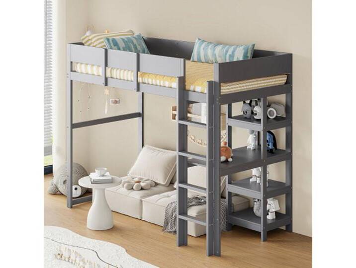 XDeer Kinderbett Kinderbett,Hochbett mit Ablage,Bettgestell mit Lattenrost, Bett für Kinder und Jugendliche 90 x 200 cm, grau XDeer Kinderbett Kinderbett,Hochbett mit Ablage,Bettgestell mit Lattenrost, Bett für Kinder und Jugendliche 90 x 200 cm, grau von OTTO