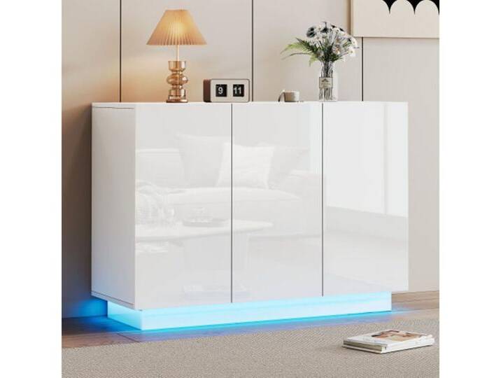 XDeer Sideboard Sideboard,Esszimmerschrank Hochglanz offen und geschlossen, Sockel LED-Licht, Kommode Foyerschrank 120*40*75CM, weiß XDeer Sideboard Sideboard,Esszimmerschrank Hochglanz offen und geschlossen, Sockel LED-Licht, Kommode Foyerschrank 120*40*75CM, weiß von OTTO