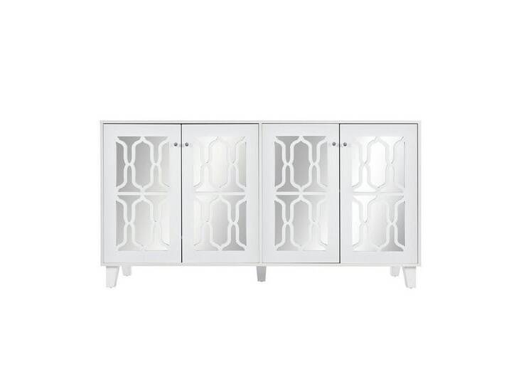 XDeer Sideboard Sideboard mit Kühlen Kristallgriffen und Beweglichem, Laminat Aufbewahrungsschrank 160 x 40 x 84cm, weiß von OTTO