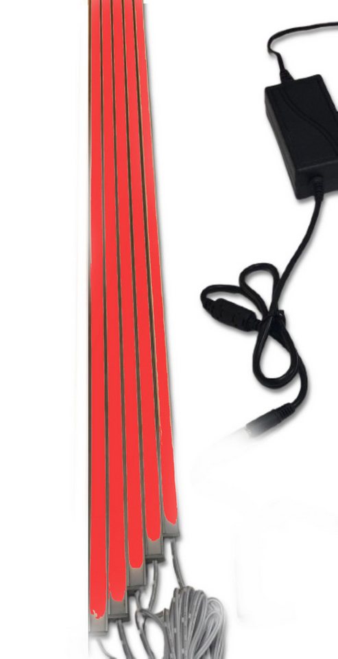 XENON LED Dekolicht 3851 LED Leuchte 5x50cm schwarz Kunststoff Schiene +Netzteil Rot, Xenon / Rot von XENON