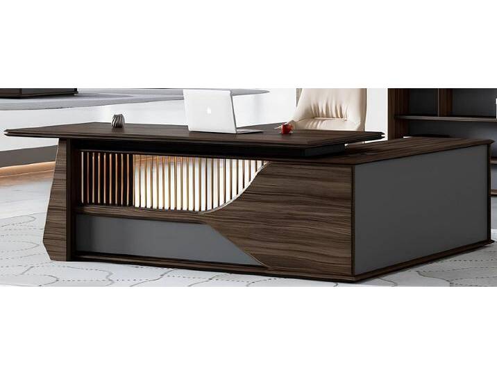 Xlmoebel Büromöbel-Set Edler Arbeitstisch in Braun-Grau – Designer-Komplettbüro, (1-tlg., Arbeitstisch), Hergestellt in Europa, braun grau von OTTO