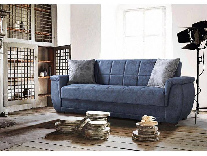 Xlmoebel 3-Sitzer Dreisitzer Design-Sofa Polstercouch aus Leder, moderne Sitzmöbel für, 1 Teile, Hergestellt in Europa, blau von OTTO