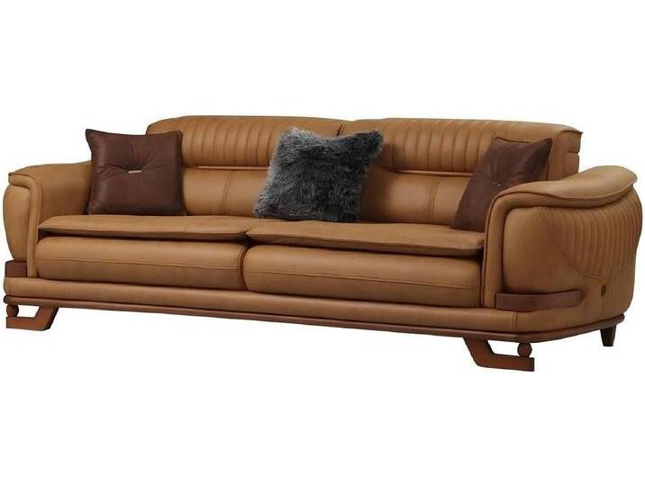 Xlmoebel 3-Sitzer Dreisitzer Sofa 3 Sitzer Sofas Luxus Design Wohnzimmer Kunstleder, 1 Teile, Hergestellt in Europa, braun von OTTO
