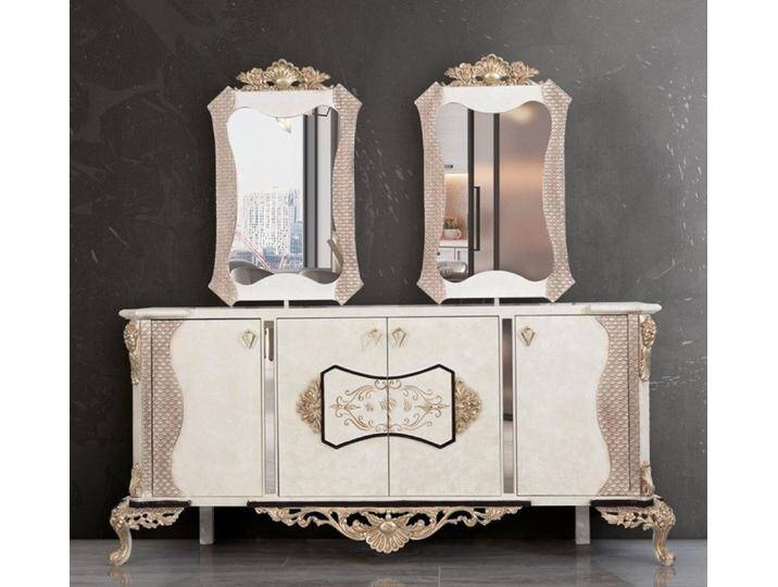 Xlmoebel Kommode Holz Kommode mit 2 Spiegeln – Moderne Anrichte Luxus Möbel Sofort (3 St), Hergestellt In Europa, beige von OTTO