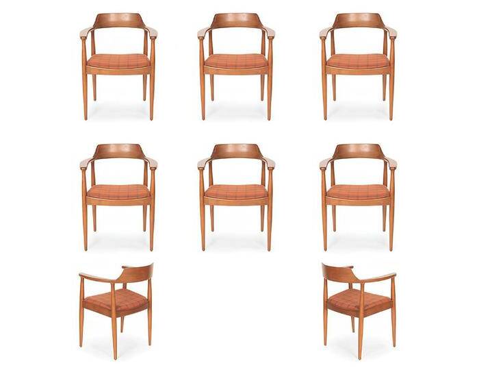Xlmoebel Armlehnstuhl 6er Set Esszimmerstühle in modernem Lounge Design mit Polsterung (6 St), Hergestellt in Europa, braun von OTTO