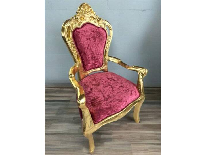 Xlmoebel Armlehnstuhl Klassischer Armlehnstuhl Esszimmer Italienische Möbel Holz Rot Sofort (1 St), Hergestellt in Europa, rot von OTTO