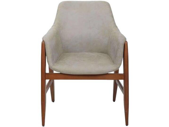 Xlmoebel Armlehnstuhl Moderner grauer Holz- und Stoff-Esszimmerstuhl mit Lehne für die (1 St), Hergestellt in Europa, grau von OTTO