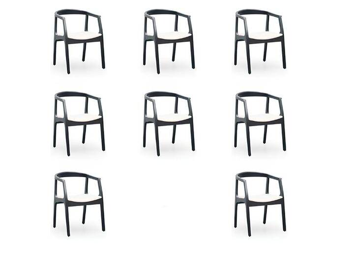 Xlmoebel Sitzgruppe Neues Set aus 8 Designer-Esszimmerstühlen mit Kissen, (8-tlg), Hergestellt in Europa, schwarz von OTTO