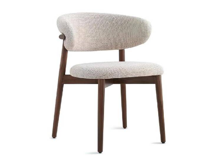 Xlmoebel Polsterstuhl Stuhl für das Esszimmer mit Lehne aus grauem Stoff und Holz (1 St), Hergestellt in Europa, grau von OTTO