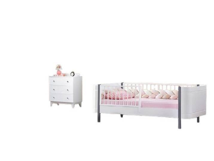 Xlmoebel Babymöbel-Set Zeitgemäßes Kinderzimmer Weiß Set Kinderbett Weiß Möbel Kommode Holz, (2-tlg., 2tlg.Kinderzimmer Set(Kinderbett+Kommode) von OTTO