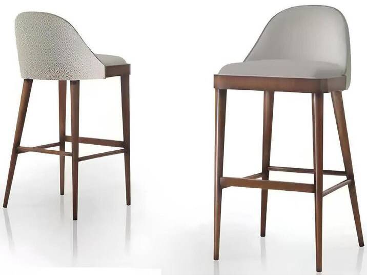 Xlmoebel Barhocker Holzstuhl mit Polsterung für Küche, Wohnzimmer und Tresen (1 St., Barstuhl), Hergestellt in Europa, grau von OTTO
