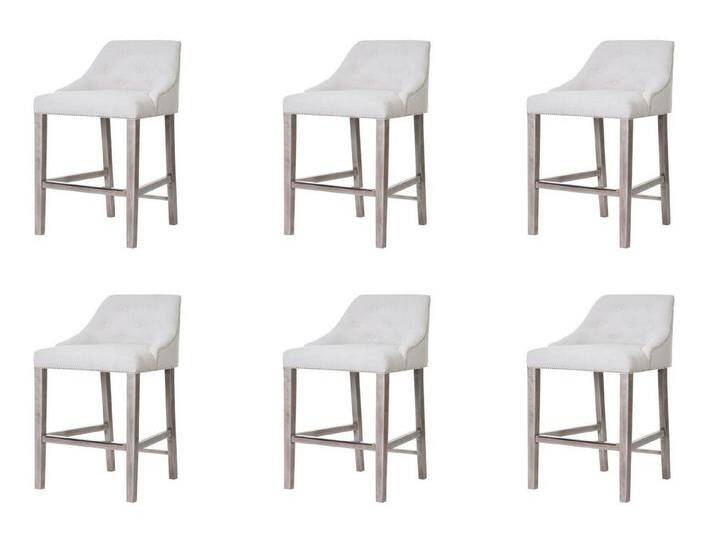Xlmoebel Barhocker Set aus 6 Barhockern im Chesterfield Design-Stil für die Bar oder den, Hergestellt in Europa, weiß von OTTO