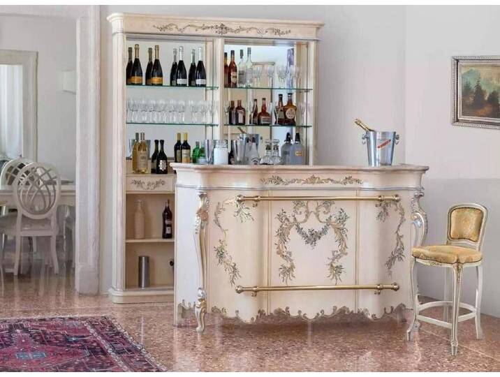 Xlmoebel Barschrank Holz Bar Möbel Set Bartresen Hausbar Tisch Weinschrank (1-St., Barschrank) Hergestellt in Italy, beige von OTTO