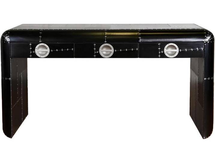 Xlmoebel Schreibtisch Tisch Büro Möbel Einrichtung Aviator Aluminium Tische (Konsolentisch), Hergestellt in Europa, schwarz von OTTO