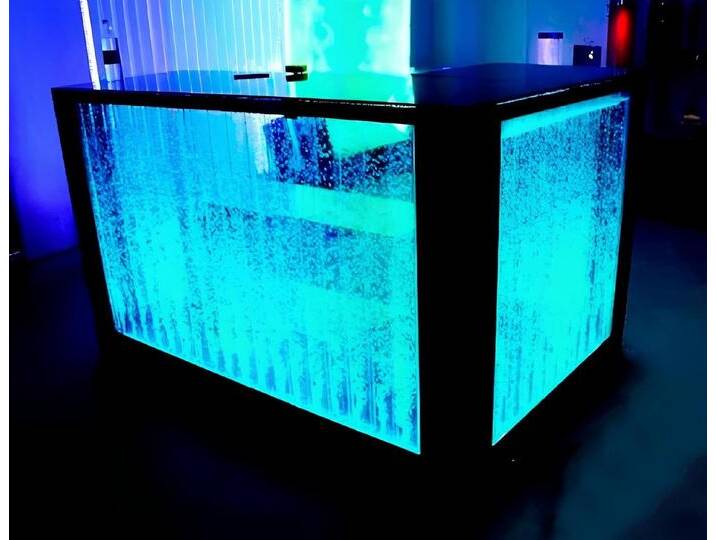 Xlmoebel Bartisch Neuer beleuchteter Bartisch mit LED-Regal an der Wasserwand - moderne (Led Bar Tisch), Hergestellt in Europa, weiß von OTTO
