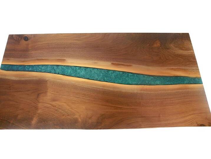 Xlmoebel Beistelltisch Natürlicher Holz-Epoxidharz-Flusstisch in Schwarz - Wasser-Tisch (Beistelltisch), Hergestellt in Europa, braun von OTTO