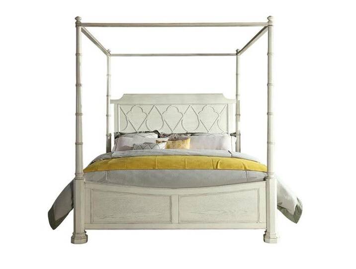 Xlmoebel Bett Luxuriöses Bettgestell aus Echtholz mit klassischem Design (HimmelBett), Hergestellt in Europa, weiß von OTTO