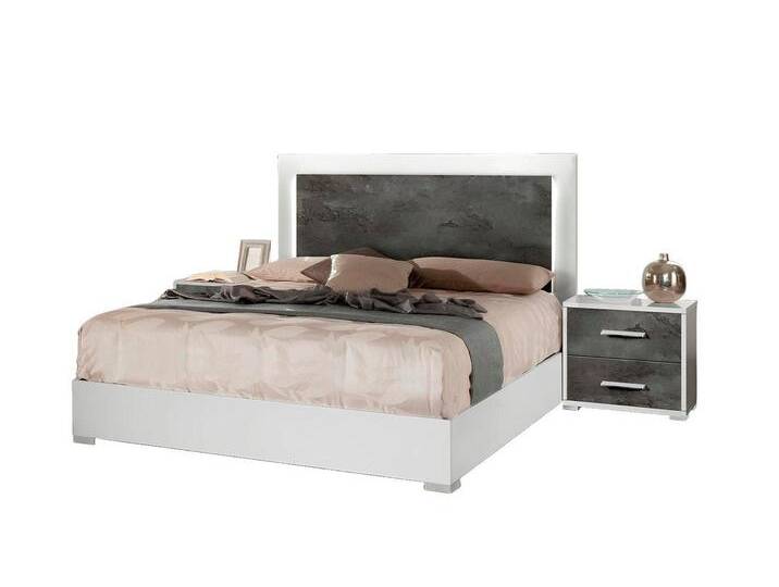 Xlmoebel Bett Schlafzimmer Bett Nachttisch Set Luxuriöses Design Doppel Hotel (3tlg.Schlafzimmer(Bett+2xNachttisch), Hergestellt in Europa, grau von OTTO