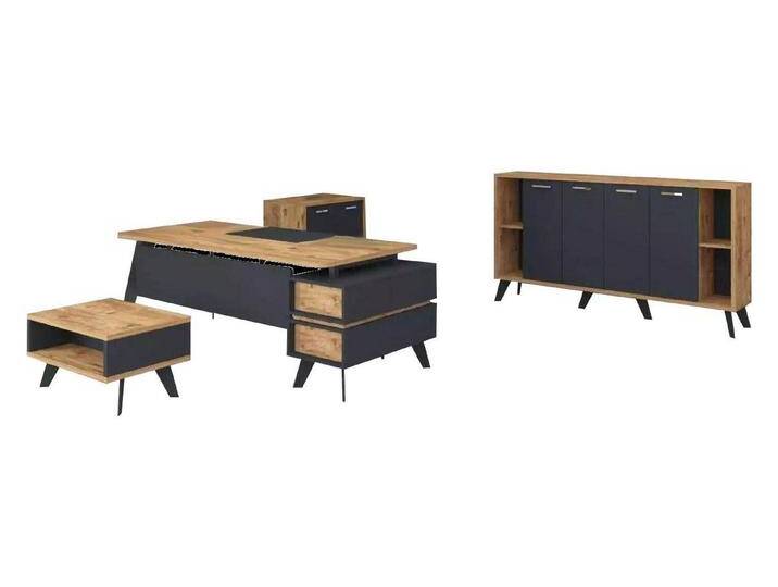 Xlmoebel Büromöbel-Set Büro Ausstattung Ensemble Arbeitsraum Möbel Tische Regale, (4-tlg., Schreibtisch, Couchtisch, Beistelltisch, Schrank), Hergestellt in Europa von OTTO
