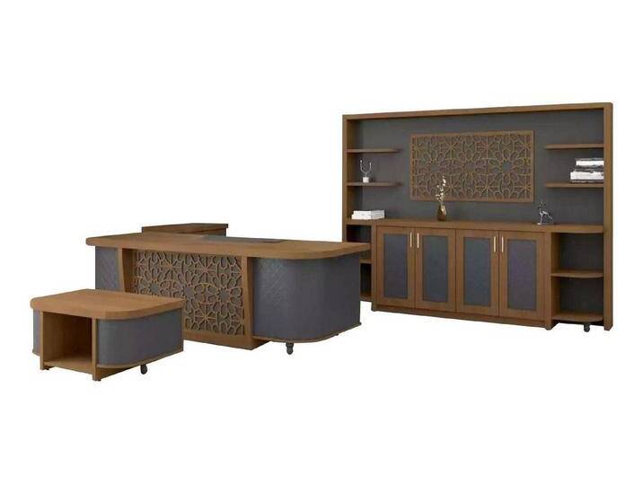 Xlmoebel Büromöbel-Set Designer Büro Ausstattung Arbeitszimmer Möbel Elite Set Tisch, (4-tlg., Schreibtisch, Couchtisch, Beistelltisch, Schrank) von OTTO