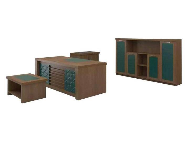 Xlmoebel Büromöbel-Set Luxus Büro Möbel Set Designer Schreibtisch Ausstattung, (4-tlg., Schreibtisch, Couchtisch, Beistelltisch, Schrank) von OTTO