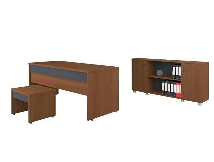 Xlmoebel Büromöbel-Set Schreibtisch Büro Arbeitsraum Büromöbel Holzstücke Bürotische Regale, (3-tlg., Schrank, Schreibtisch, Couchtisch) von OTTO
