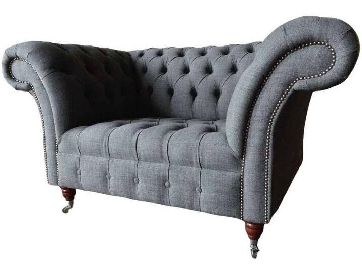 Xlmoebel Chesterfield-Sessel Chesterfield Stil Sessel Grau Polsterung Luxus Stoff Einzelstuhl (Sessel), Hergestellt in Europa, grau von OTTO