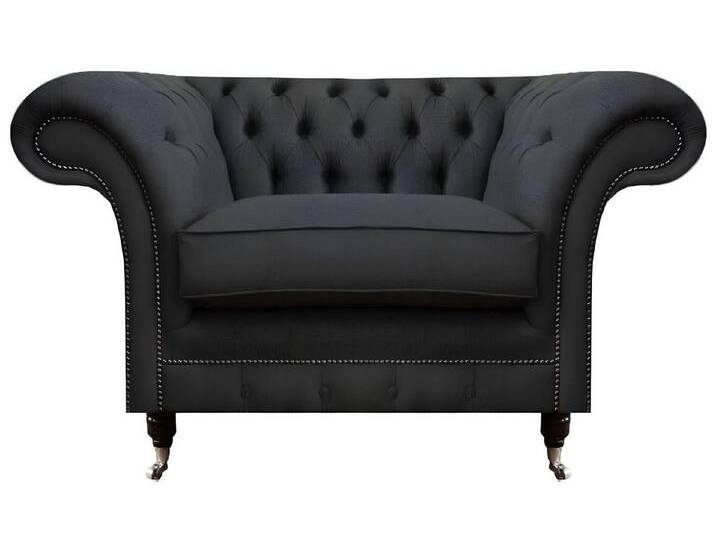 Xlmoebel Chesterfield-Sessel Designer Chesterfield Textilsessel Polster Möbel Sitzmöbel (Sessel), Hergestellt in Europa, schwarz von OTTO