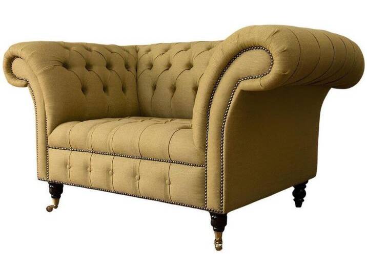 Xlmoebel Chesterfield-Sessel Ein gelber, ein- oder anderthalbsitziger Chesterfield-Sitzmöbel (1-St., Sofa 1,5 Sitzer), Hergestellt in Europa, gelb von OTTO