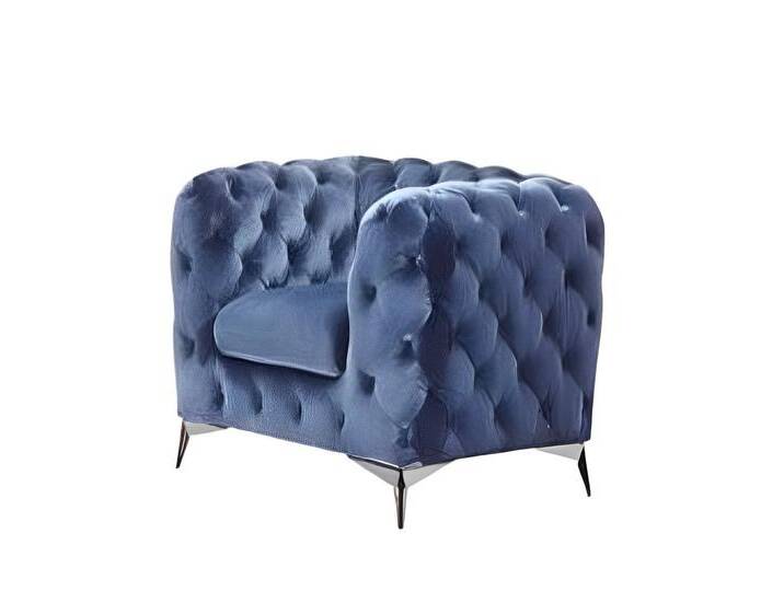 Xlmoebel Chesterfield-Sessel Einzelner Sitz Polsterstuhl in Designer-Textil Chesterfield-Stil (1-St., Sofa), Hergestellt in Europa, blau von OTTO