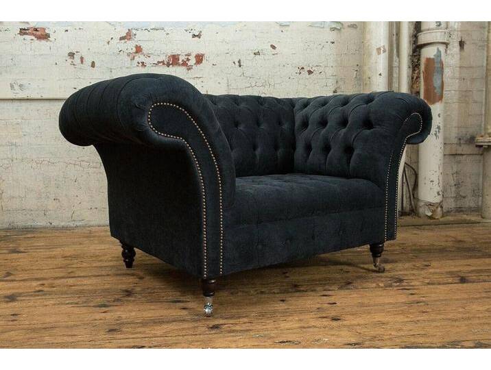 Xlmoebel Chesterfield-Sessel Neu Chesterfield Sitzmöbel in Schwarz aus Stoff Sofa Couch (1-St., Sofa 1,5 Sitzer), Hergestellt in Europa, schwarz von OTTO