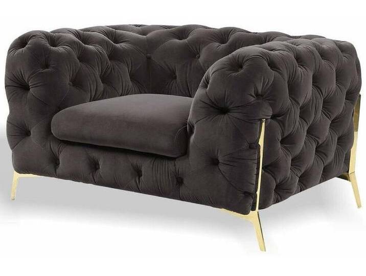 Xlmoebel Chesterfield-Sessel Neuer Einzelsitz-Sessel in Textil für gemütliche Abende - Chesterfield (Sessel), Hergestellt in Europa, schwarz, Schwarz von OTTO