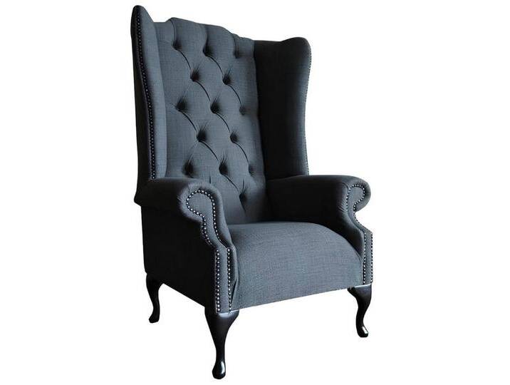 Xlmoebel Ohrensessel Neuer Polstersessel im Chesterfield-Design in Grau aus Textilstoff. (Sessel), Hergestellt in Europa, grau von OTTO