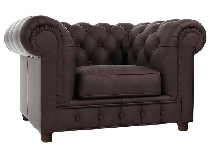 Xlmoebel Chesterfield-Sessel Stuhl TV Sitz Vereins Lounge Stoff Leder Exklusives Design (Sessel), Hergestellt in Europa, braun von OTTO