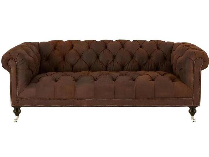 Xlmoebel Chesterfield-Sofa Braun Dreisitzer Chesterfield Sofa mit modernem Design aus Leder und, Hergestellt in Europa, braun von OTTO