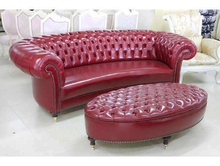 Xlmoebel Chesterfield-Sofa Chesterfield Dreisitzer Sofa mit Hocker Polstermöbel Leder, Hergestellt in Europa, rot Xlmoebel Chesterfield-Sofa Chesterfield Dreisitzer Sofa mit Hocker Polstermöbel Leder, Hergestellt in Europa, rot von OTTO