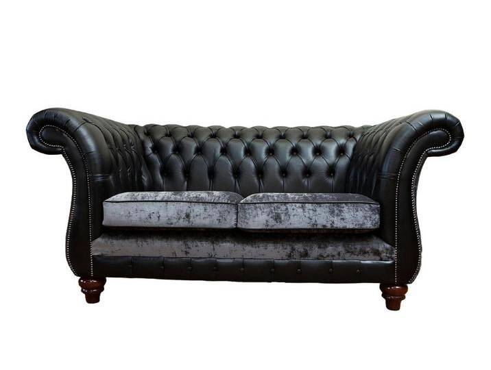 Xlmoebel Chesterfield-Sofa Chesterfield Zweisitzer Barock-Rokoko-Sofa aus Leder, 1 Teile, Hergestellt in Europa, schwarz von OTTO