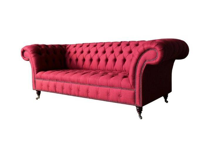 Xlmoebel Chesterfield-Sofa Dreisitzer Design Polstersofa Chesterfield Luxus Textil Rot 3er Couch, Hergestellt in Europa, rosa, Premium Kunstleder Xlmoebel Chesterfield-Sofa Dreisitzer Design Polstersofa Chesterfield Luxus Textil Rot 3er Couch, Hergestellt in Europa, rosa, Premium Kunstleder von OTTO