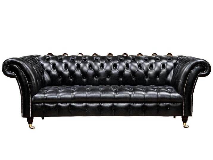 Xlmoebel Chesterfield-Sofa Hochwertiges Ledersofa Chesterfield-Design Luxus Vintage, Hergestellt in Europa von OTTO
