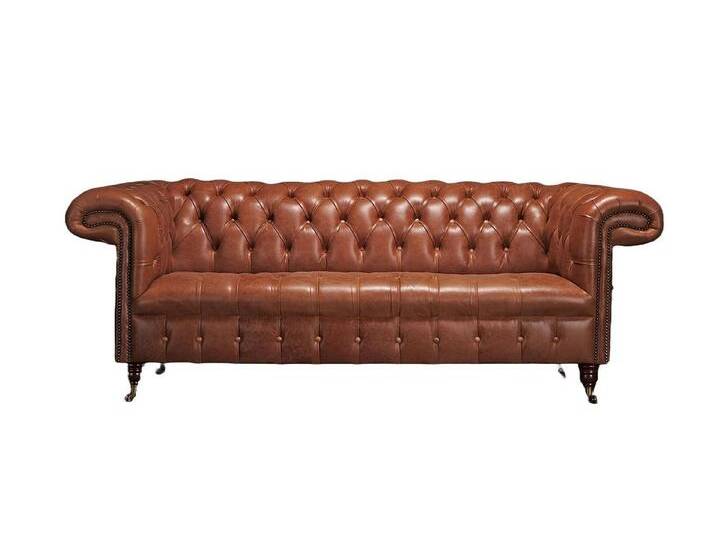 Xlmoebel Chesterfield-Sofa Luxus Vintage Chesterfield Design Ledersofa Set für die Polsterung der, Hergestellt in Europa von OTTO
