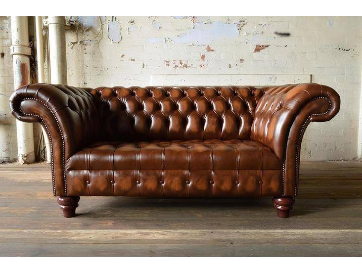 Xlmoebel Chesterfield-Sofa Neu Chesterfield Leder Sofa Sitzmöbel Designer Zweisitzer Stoff, Hergestellt in Europa, braun von OTTO