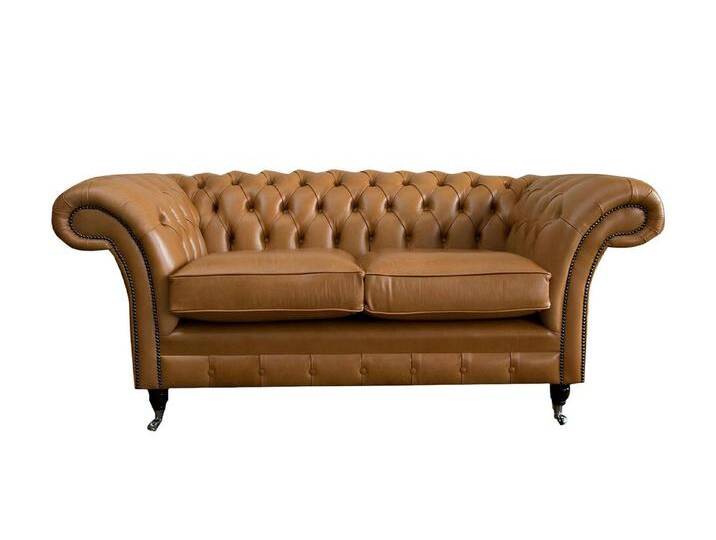 Xlmoebel Chesterfield-Sofa Neue Nussbraune Chesterfield Zweisitzer aus Leder Design-Sofa Couch, Hergestellt in Europa, braun von OTTO