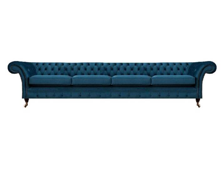 Xlmoebel Chesterfield-Sofa Neue Viersitzer Chesterfield Wohnzimmereinrichtung Polstermöbel, 1 Teile, Hergestellt in Europa, blau von OTTO
