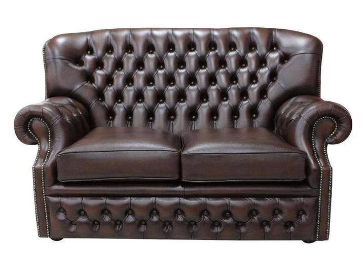 Xlmoebel Chesterfield-Sofa Neue Zweisitzer-Polstercouch mit Ohren im Chesterfield-Stil aus Leder, Hergestellt in Europa, braun von OTTO