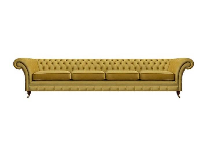 Xlmoebel Chesterfield-Sofa Neues Chesterfield Stoffsofa in luxuriösem Gelb für das Wohnzimmer, 1 Teile, Hergestellt in Europa, gelb von OTTO
