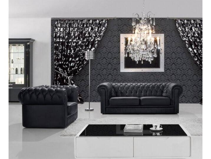 Xlmoebel Chesterfield-Sofa Sofas Chesterfield in Leder mit Platz für 3 Personen - Sofagarnitur, 2 Teile, Hergestellt in Europa, schwarz Xlmoebel Chesterfield-Sofa Sofas Chesterfield in Leder mit Platz für 3 Personen - Sofagarnitur, 2 Teile, Hergestellt in Europa, schwarz von OTTO