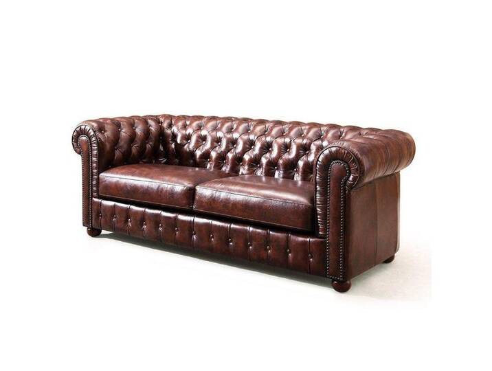 Xlmoebel Chesterfield-Sofa Zweisitzer Chesterfield Kunstleder-Sofa mit luxuriösem Polsterdesign, Hergestellt in Europa von OTTO