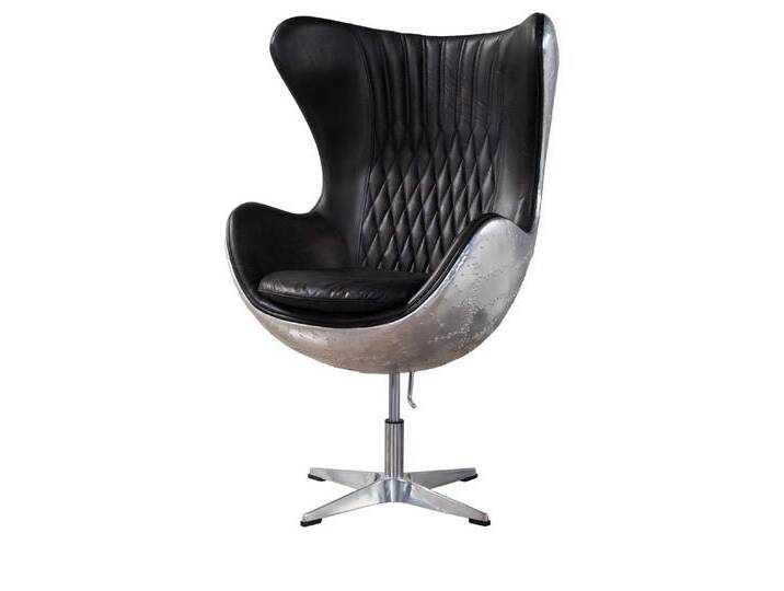 Xlmoebel Cocktailsessel Leder Clubsessel mit Ohren in Form eines Cocktailsessels (1-St., Cocktailsessel), Hergestellt in Europa, schwarz von OTTO