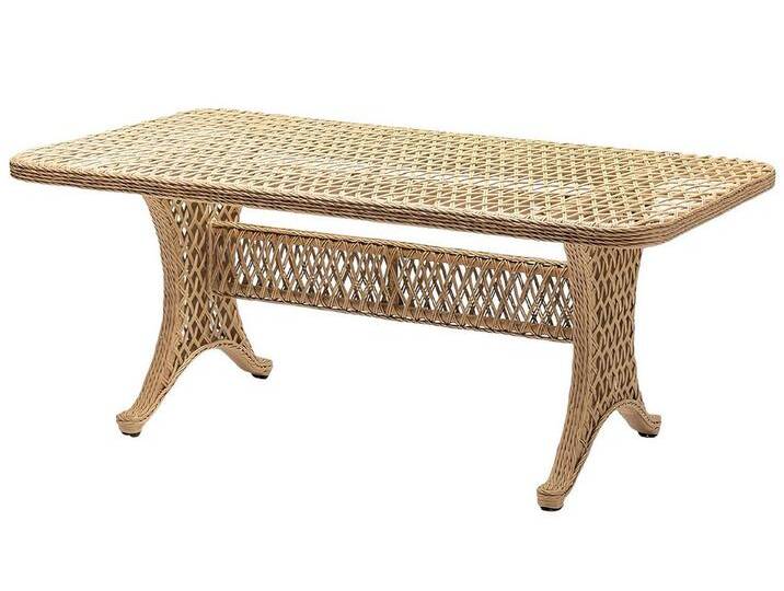 Xlmoebel Gartentisch Hochwertiger Rattan-Couchtisch in Beige - Modernes Design (Tisch), Hergestellt in Europa, beige von OTTO